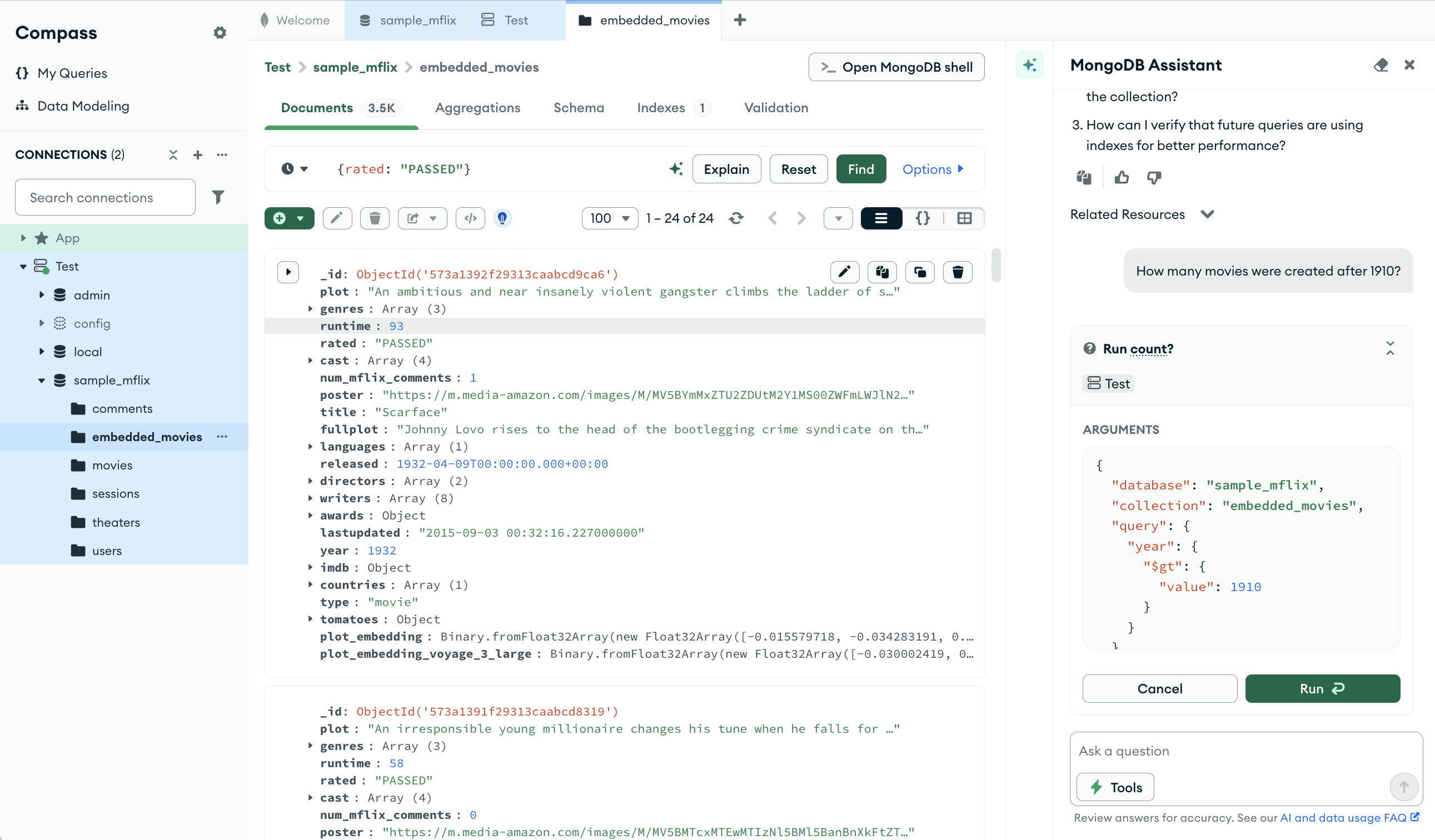 |compass| Page with opened AI drawer